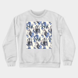 Blue flower pattern motif Crewneck Sweatshirt